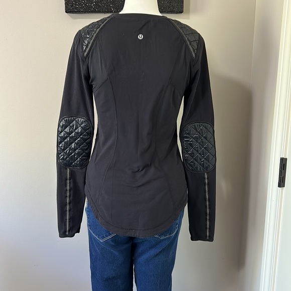 LULULEMON Run Ice Queen Long Sleeve Shirt Black Quilted Sz S - Picture 8 of 14